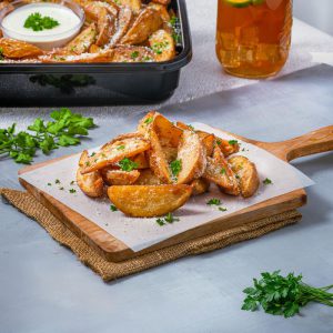 Potato Wedges with Garlic Ranch Sauce