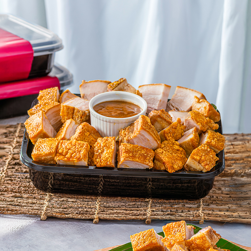 LECHON KAWALI WITH LIVER SAUCE