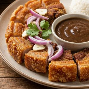 Lechon Kawali with Liver Sauce